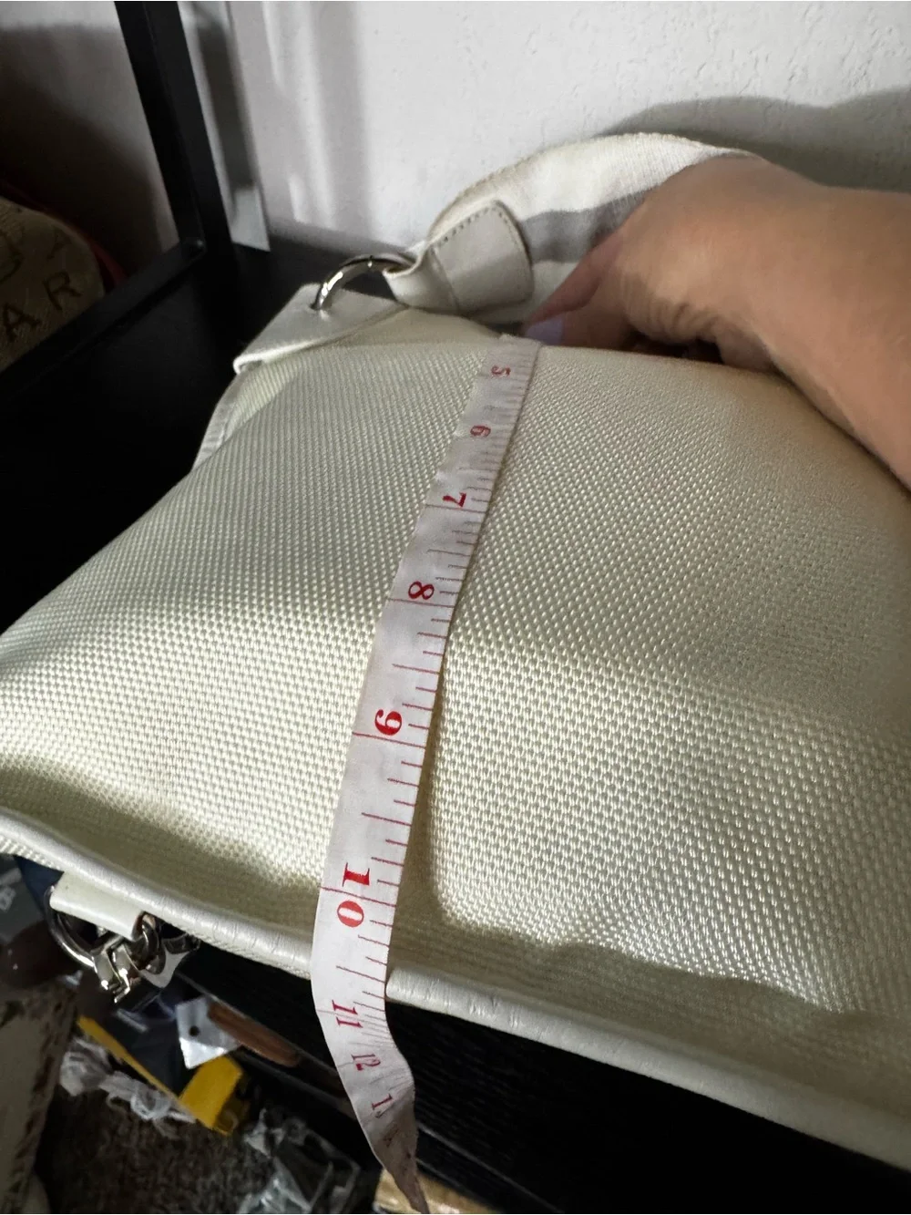 Bally Cream and White Canvas-Leather Crossbody Bag